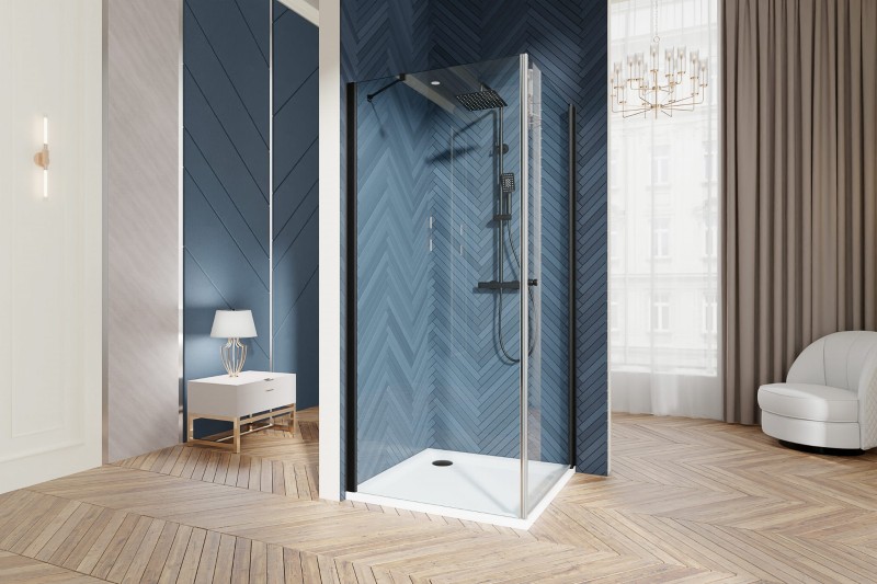 Kabina Prysznicowa uchylna VILLA D60 czarna.jpg