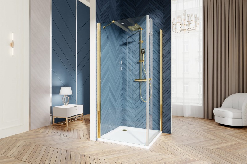 Kabina Prysznicowa uchylna VILLA D60 złota.jpg